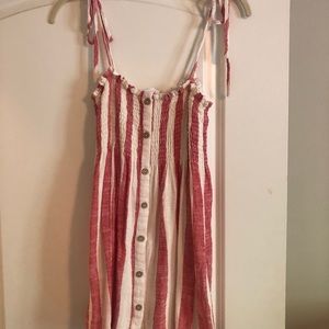 Red & White Striped Dress - Size M